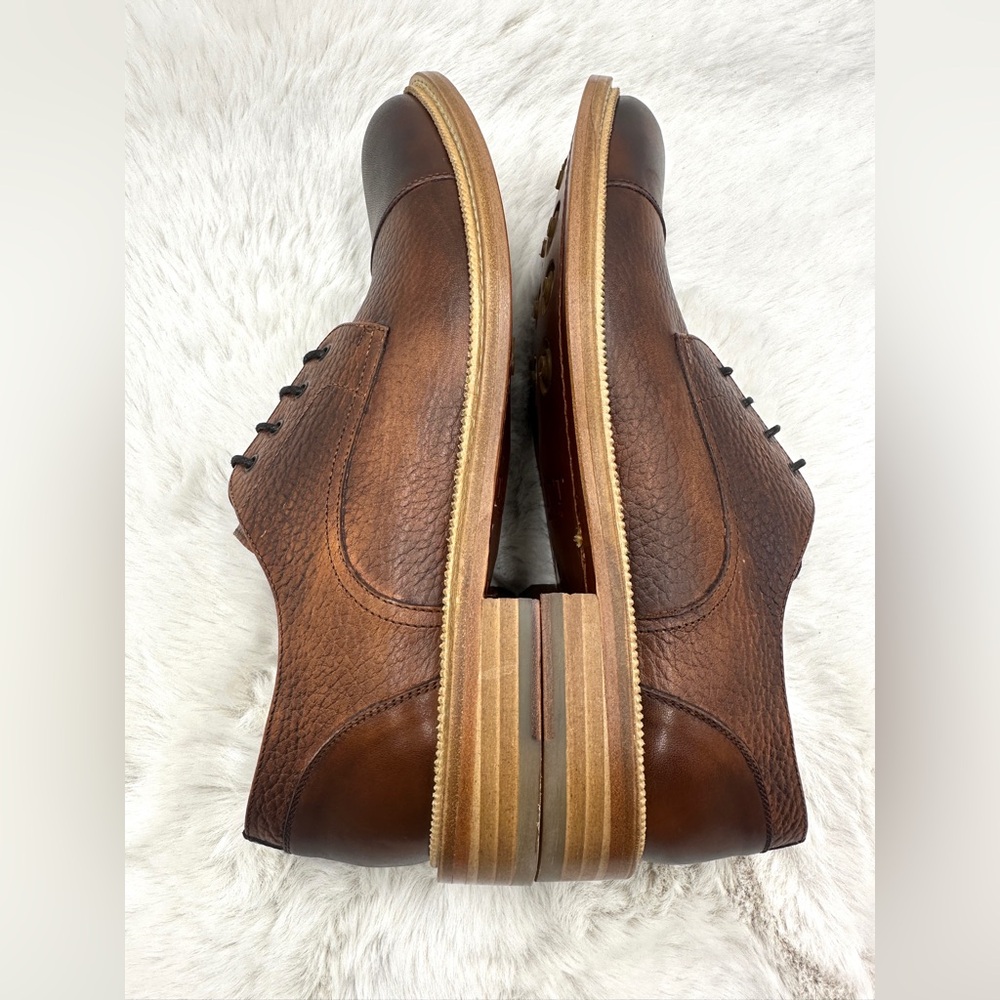 Taft The Rome shoe Cognac Brown Leather Dress Lace Up Oxford Shoes EU 41 US 8 - Picture 9 of 11